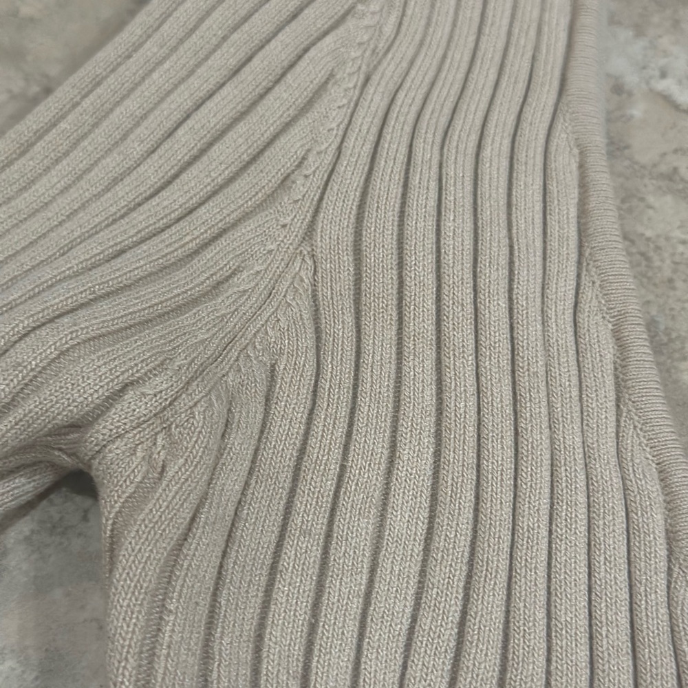 Chic Cream Ribbed Bodysuit - Picture 6 of 9